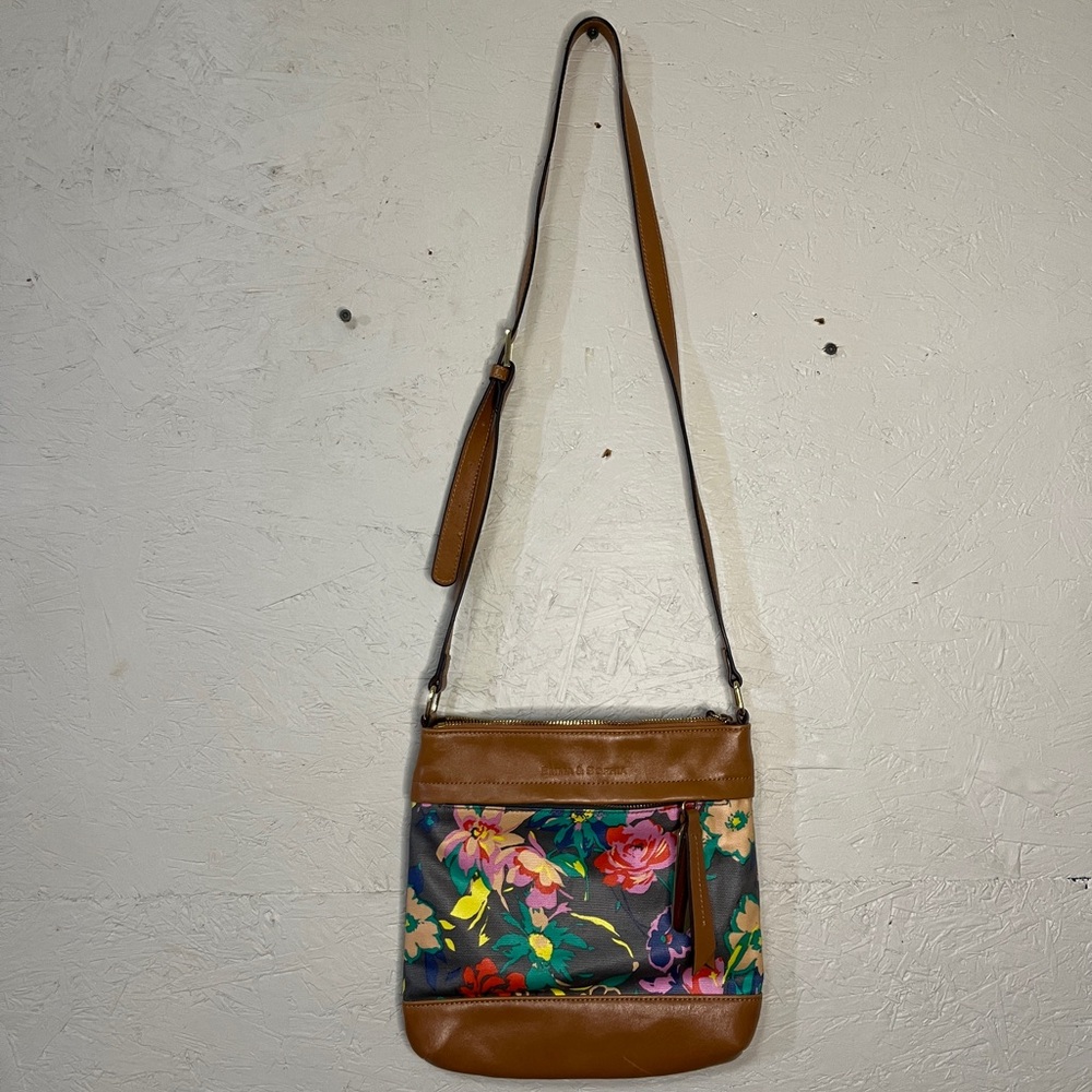 Floral Tan Crossbody Bag